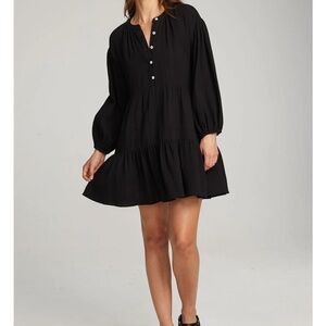 Chaser Charcoal Button-Up Dress